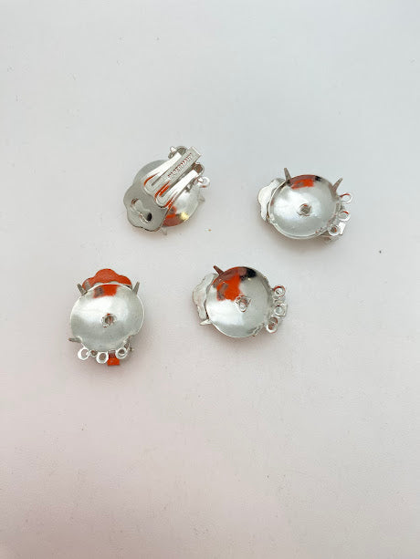 Vintage Metal Earring 14mm Silver