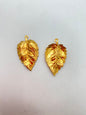 Vintage Metal Leaf 29x19mm Gold
