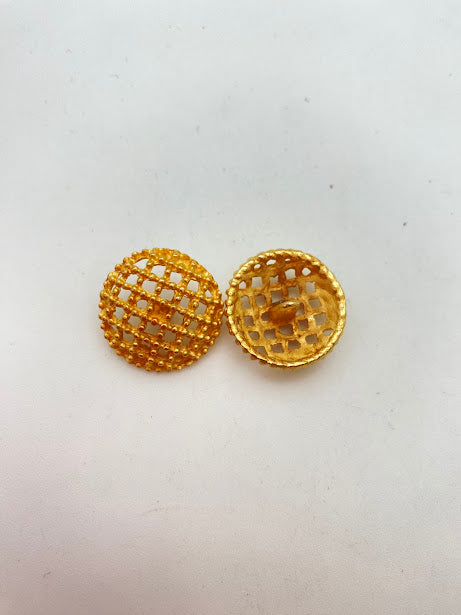Vintage Metal Button 25mm Gold