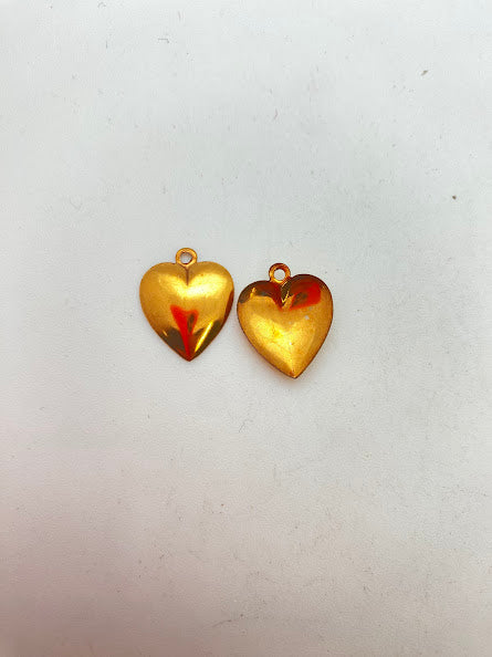 Vintage Metal Heart 14mm Gold