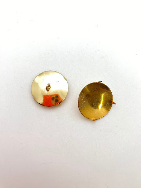 Vintage Metal Button 25mm Gold