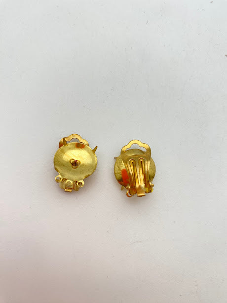 Vintage Metal earring 12mm Gold