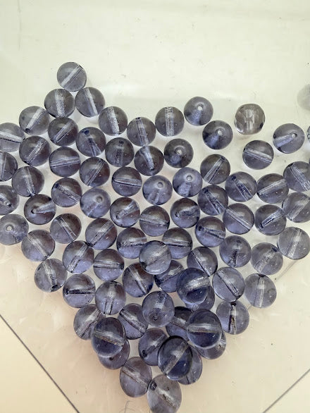 Vintage Glass Round 8mm Periwinkle