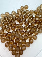 Vintage Glass Round 8mm Smokey Topaz Matte
