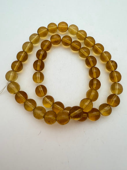 Vintage Glass Round 8mm Citrine