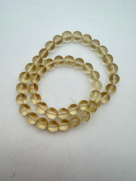 Vintage Glass Round 8mm Light Citrine