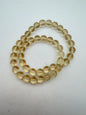 Vintage Glass Round 8mm Light Citrine