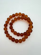 Vintage Glass Round 8mm Amber Matte