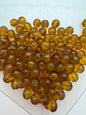 Vintage Glass Round 8mm Yellow Olive Opal