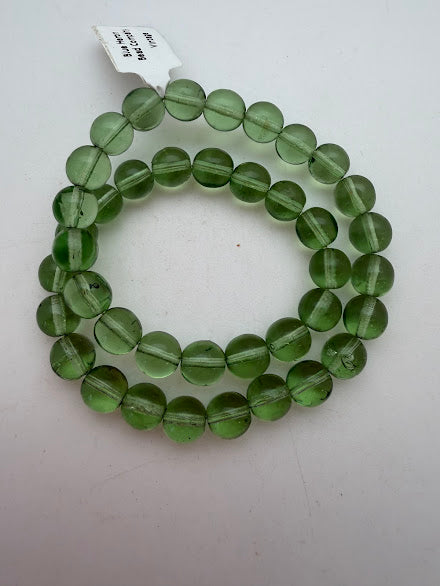 Vintage Glass Round 8mm Spring Green