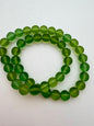 Vintage Glass Round 8mm Peridot Matte