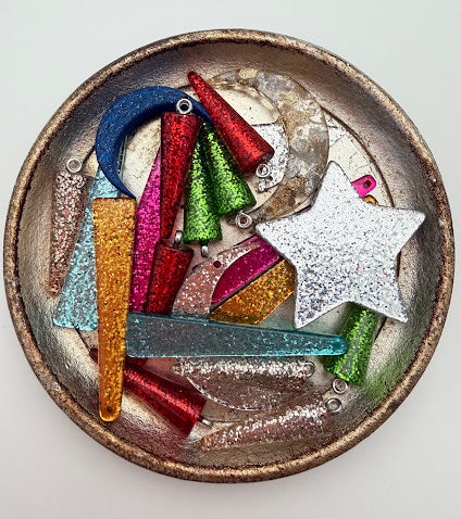 Laser cut piece 50mm Triangle Aqua