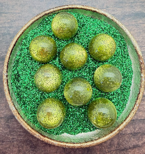 Glitter Round 20mm Kiwi