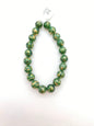Round 10mm Green/gold painted
