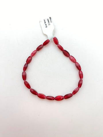 Vintage Glass 4 sided 8x4mm Cranberry - VBE-1124-A