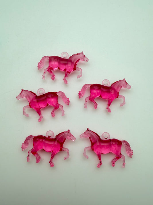 Horse Charm 45mm Transparent Pink
