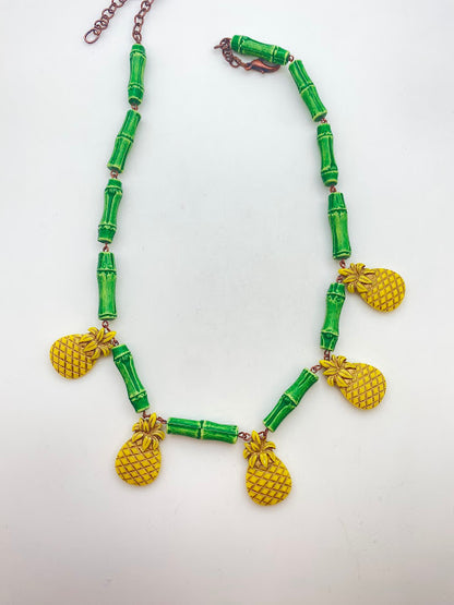 Pineapple Drops 30x18mm Yellow/Gold