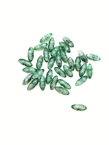 Vintage Glass Bow point 14x6mm Tourmaline - VBE-1215-D