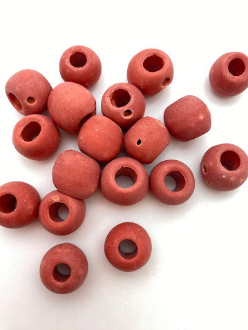 Vintage Glass Uneven 14mm Rust Matte - VBE-1262-A