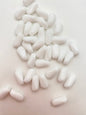 Vintage Glass Tube Twist 12x8mm White