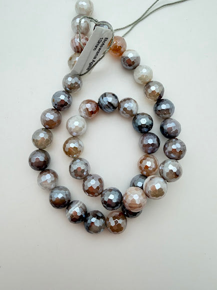 Botswana Agate with Luster 10mm Faceted Bead Strand