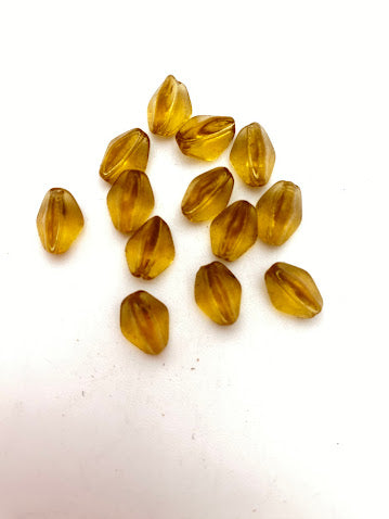 Vintage Glass 3 sided 10x8mm Citrine - VBE-1315-E