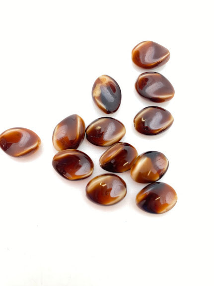 Vintage Glass Twist 14x10mm Two-tone brown