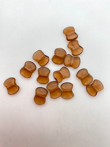 Vintage Glass Bow 12x8mm Smokey topaz - VBE-1312-E