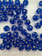 Round Bead with Stars 14mm Cobalt Matte with Gold Stars