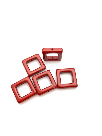 Square Frame Bead 19mm Brick