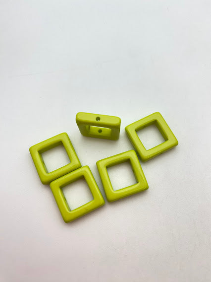 Square Frame Bead 19mm Kiwi