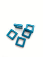 Square Frame Bead 19mm Peacock