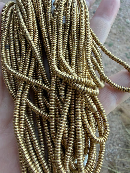 Brass Beads 3mm Rondelle Gold