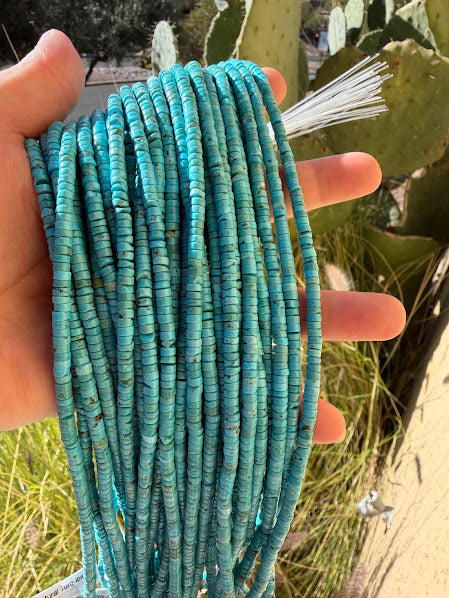 Natural Turquoise Heishi Beads 2x4mm