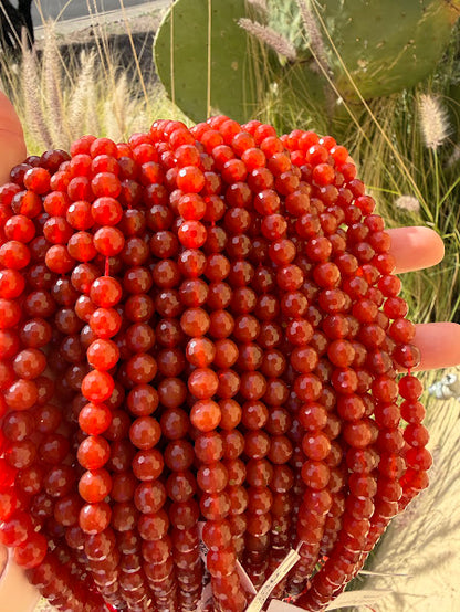 Red Agate Faceted 8mm