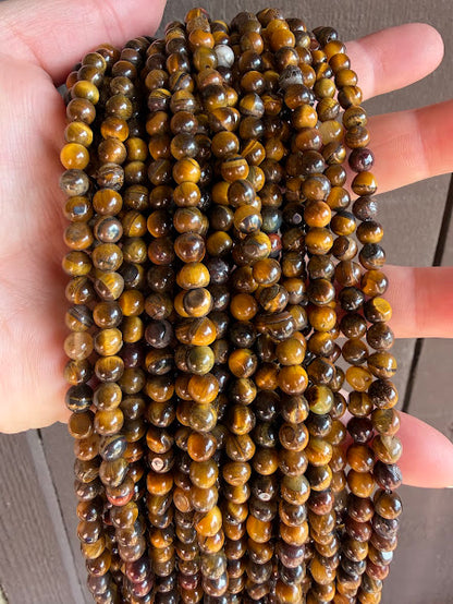 Yellow Tiger Eye Round Bead 6mm
