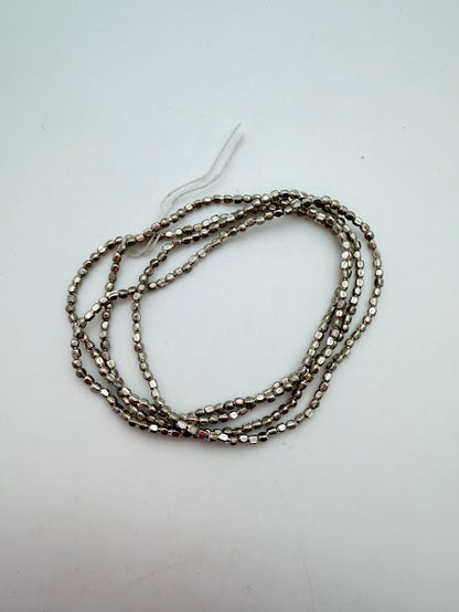 Brass Beads 2mm Cube SIlver