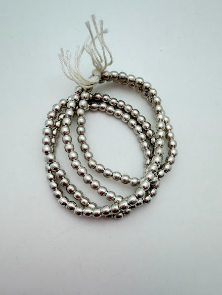 Brass Beads 5mm Round Silver