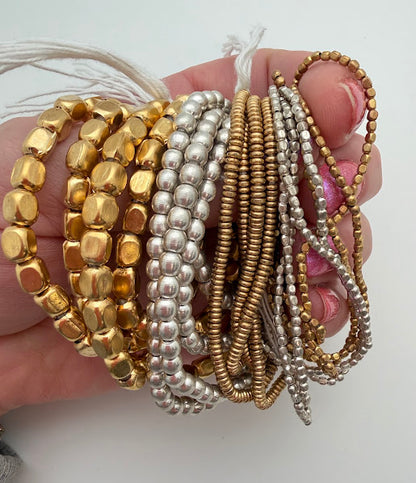 Brass Beads 5mm Round Silver