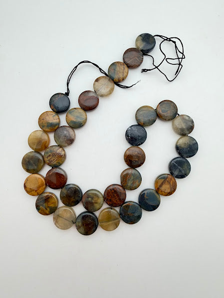 Golden Pietersite Flat Disk 12mm