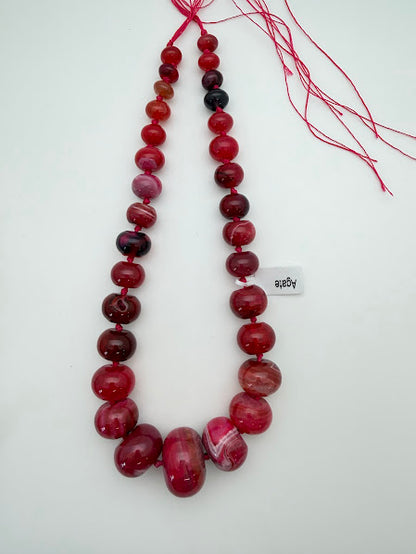 Graduated Dyed Agate Beads Fuchsia