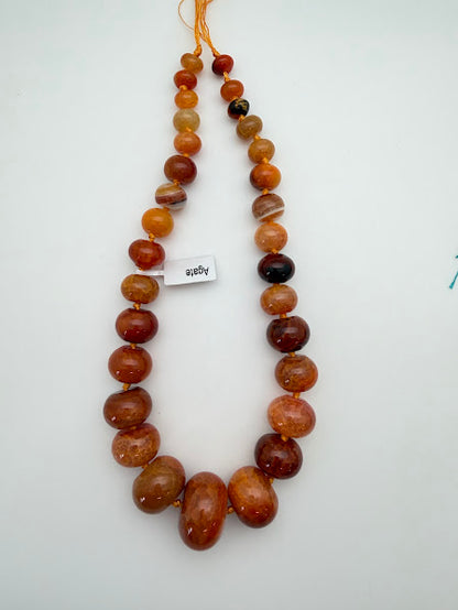 Graduated Dyed Agate Beads. Honey