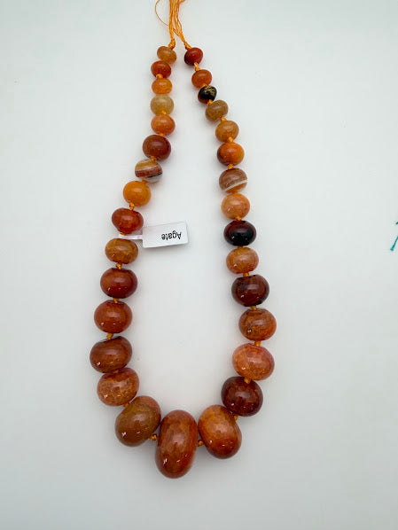 Graduated Dyed Agate Beads. Honey