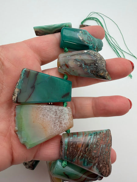 Graduated Natural Druzy Focal Beads