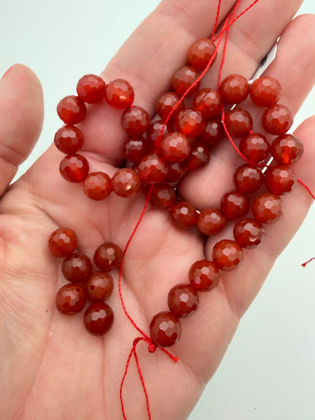 Red Agate Faceted 8mm