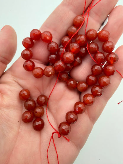 Red Agate Faceted 8mm