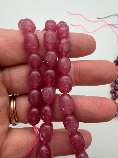 Ruby Jade 11x8mm Bead