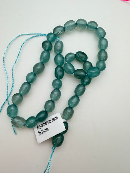 Aquamarine Jade 11x8mm Bead