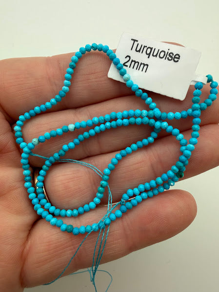 Turquoise Faceted 2mm