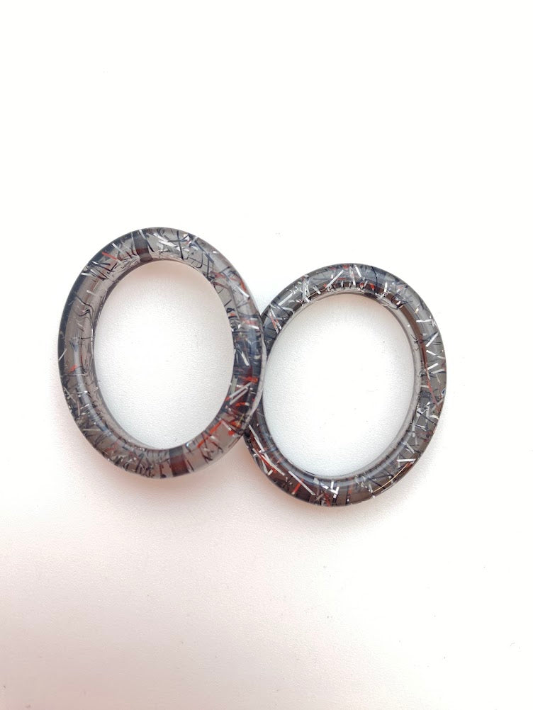 Ring Bead 34x29mm Glitter Smoke